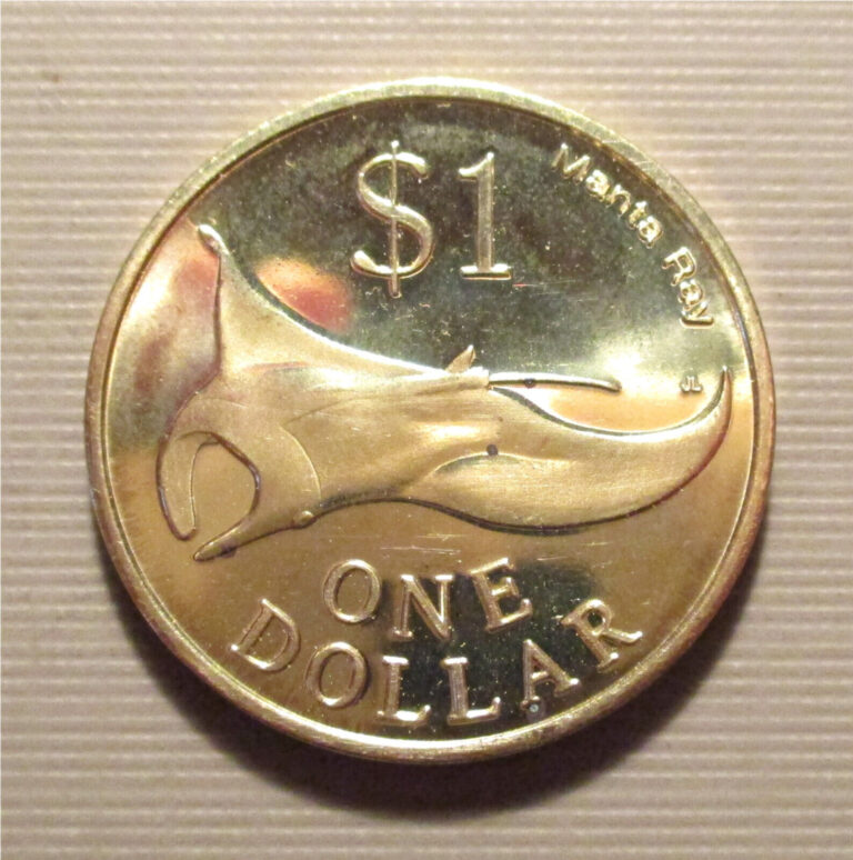 Read more about the article MICRONESIA- 2012 -1 DOLLAR FANTASY COIN-MANTA RAY BU W/SMALL SPOTS  N#44521  IEM