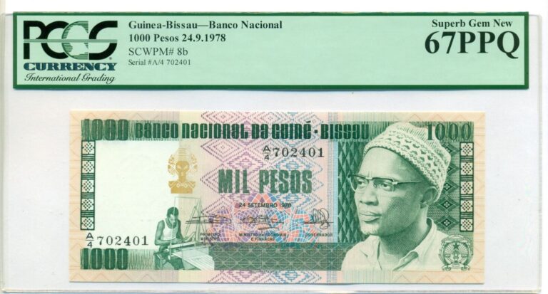 Read more about the article Guinea-Bissau 1978 1000 Pesos Bank Note Superb Gem New 67 PPQ PCGS Currency