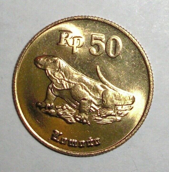 Read more about the article 1998 Indonesia 50 rupiah  Komodo Dragon  lizard  animal wildlife coin