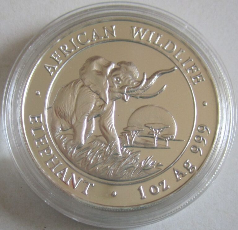 Read more about the article Somalia 100 Shillings 2009 Elephant 1 Oz Silver