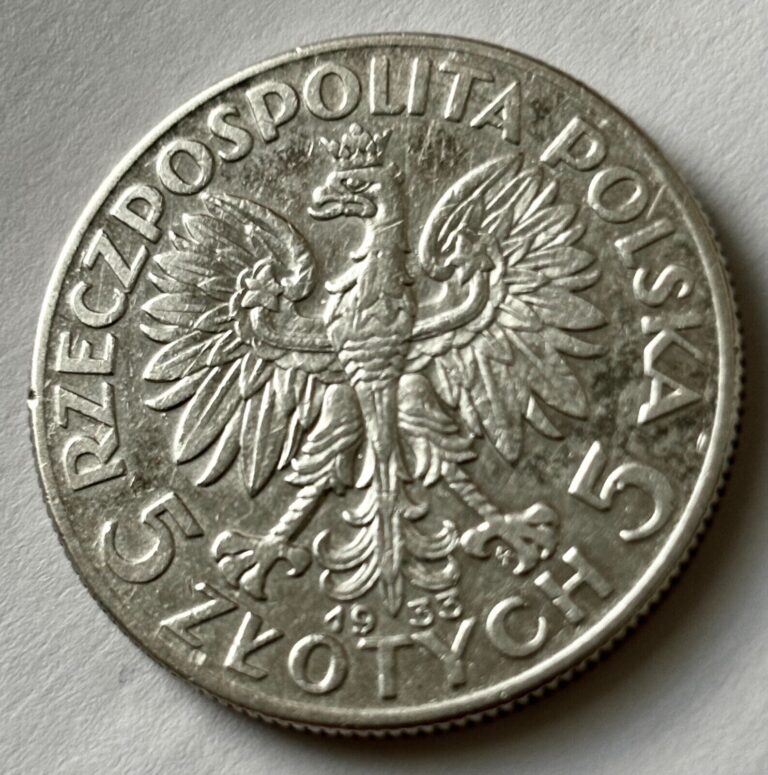 Read more about the article 1933 Poland 5 zlotych silver coin Warsaw mint