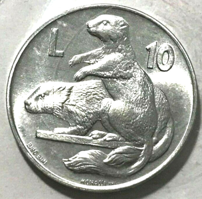 Read more about the article 1975 San Marino Coin 10 lire Pair of Weasels Animal Wildlife