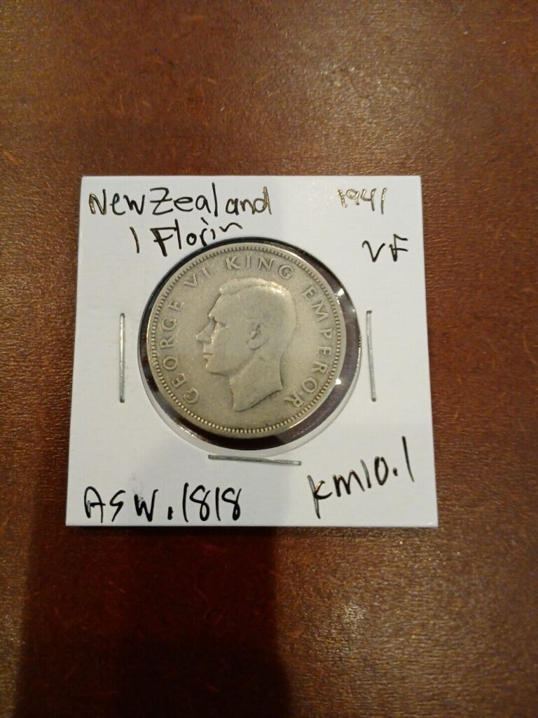 Read more about the article SILVER  – 1941 New Zealand 1 Florin – World Silver Coin KM 10.1 FREE SHIPPING