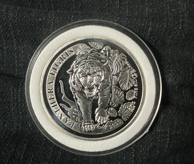 Read more about the article 2020 Laos 1oz .999 Silver 500 Kip BU Tiger * Panthera Tigris * Coin