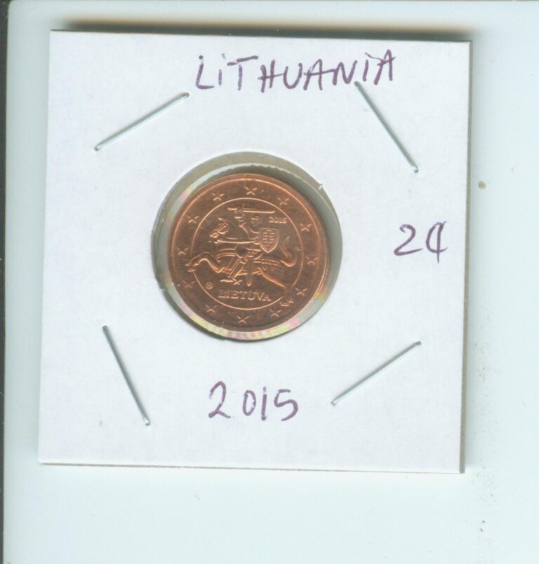 Read more about the article 2015 2€-Cents 2- EURO-Cents LITHUANIA  2-€-Cents Beautiful coin !