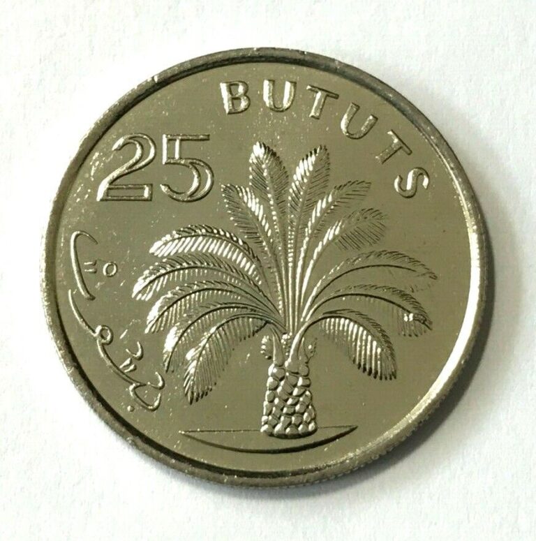 Read more about the article Gambia 25 bututs  Oil plam tree  coin