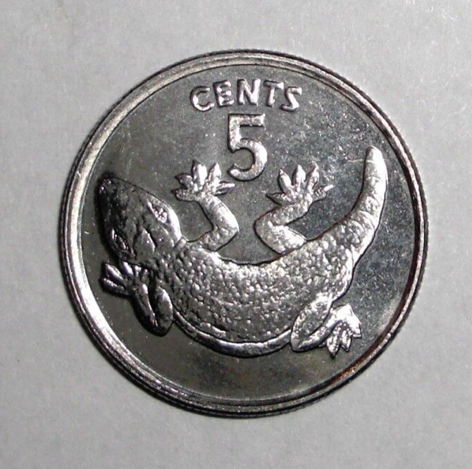Read more about the article 1979 Kiribati 5 cents Stump-tailed Gecko wildlife coin