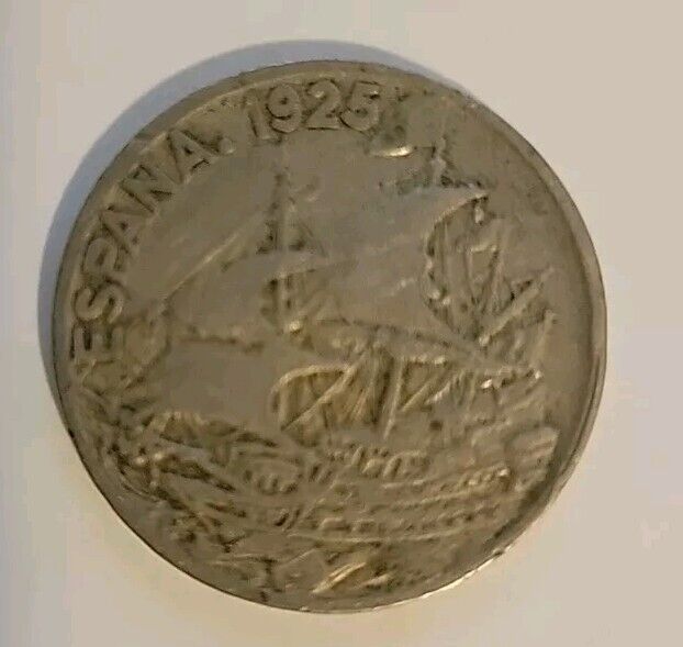 Read more about the article 1925 Spain 25 Centimos coin  KM #740 Circulated / Ship
