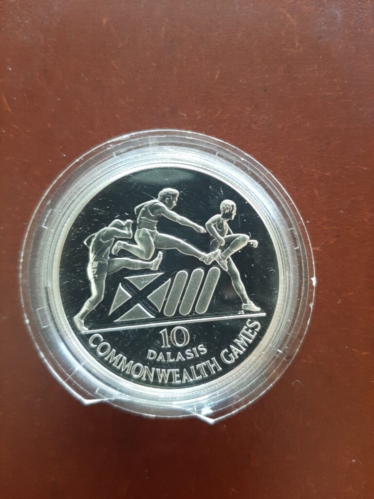 Read more about the article 1986 Commonwealth Games 10 DalSilver DCAM  Proof Gambia 28.28G .925AG LOW MIN20K