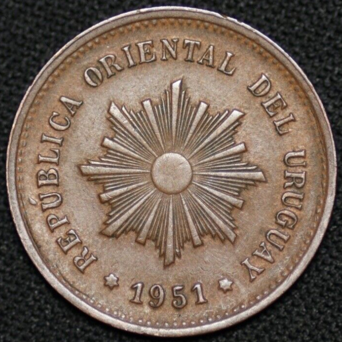 Read more about the article URUGUAY ~ 1951 ~ 5 Centesimos ~ Quality World Coin (1 COIN ONLY) ☘️ V -#609 ☘️