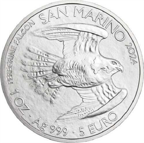 Read more about the article San Marino 5 Euro 2024 1oz Silver 999 Falcon Falcon ST / BU