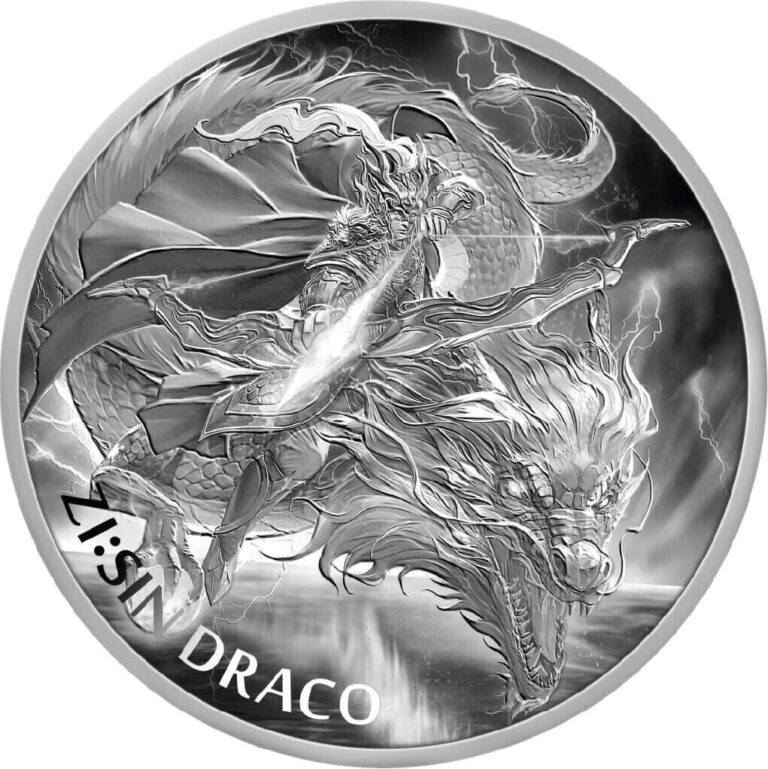 Read more about the article 2024 South Korea Zi:Sin Draco Year of the Dragon Komsco 1 oz BU Coin in capsule