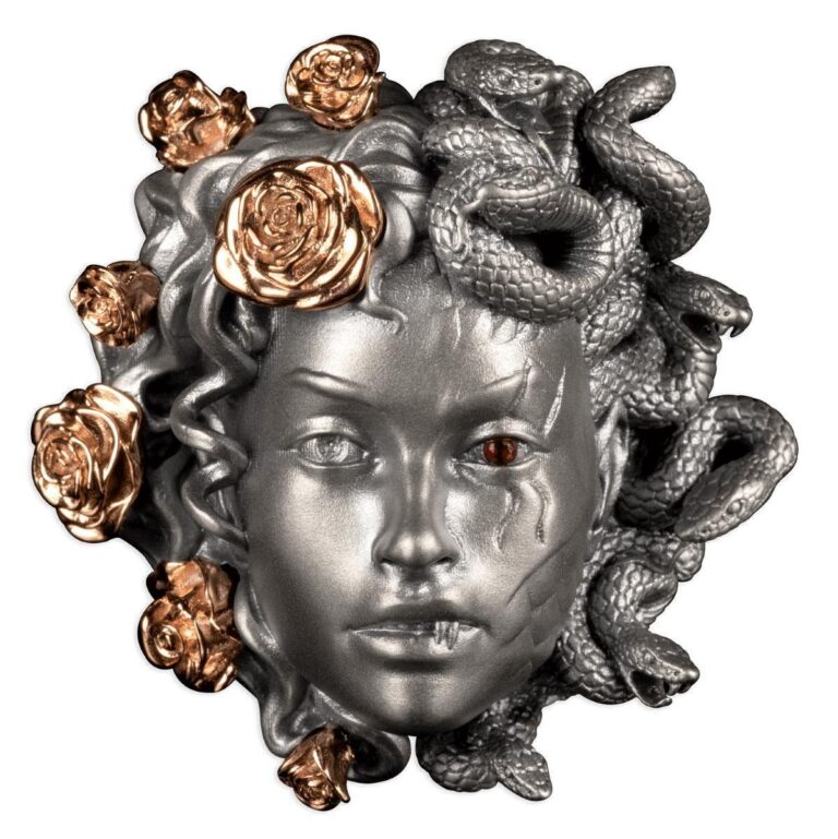 Read more about the article 2024 Barbados 3 oz Silver Medusa Shaped Coin (with Box and COA) WOW COIN