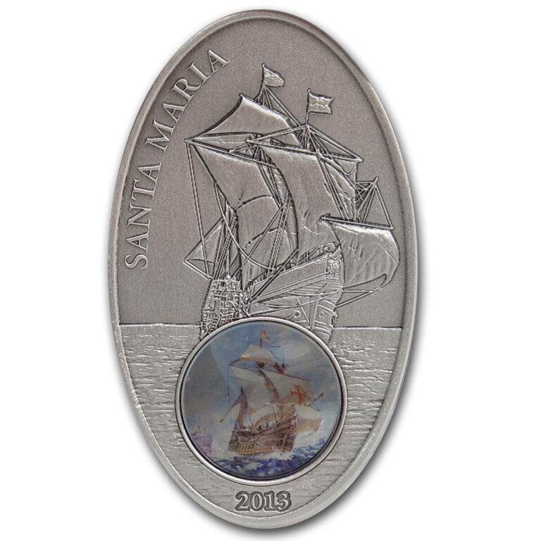 Read more about the article 2013 Benin Silver Famous Sailing Ships Santa Maria Proof