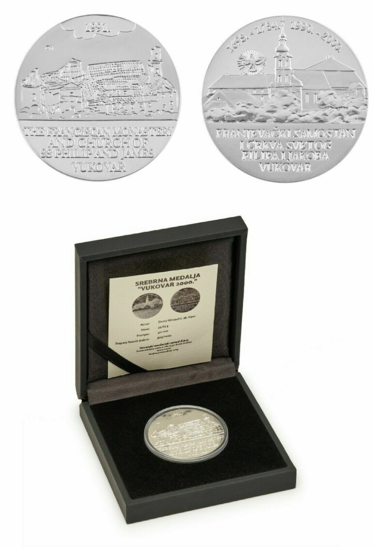 Read more about the article CROATIA  VUKOVAR – 1991 2000 – GRAD HEROJ Kroatien medal kuna SILVER coin