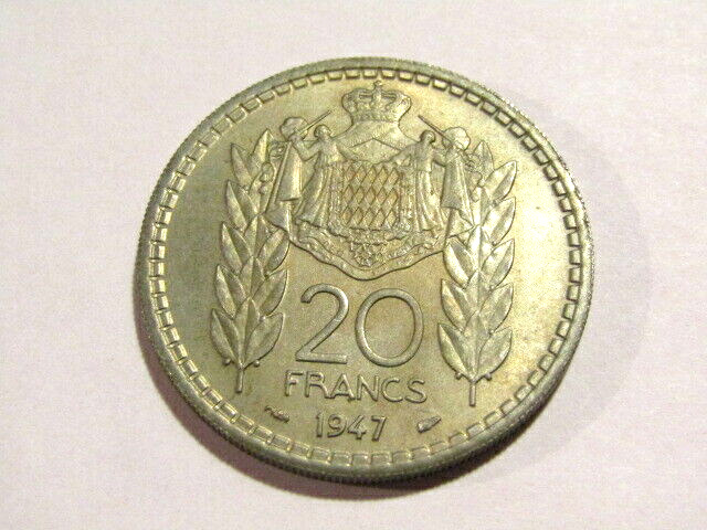 Read more about the article Monaco 1947 20 Francs Au Coin