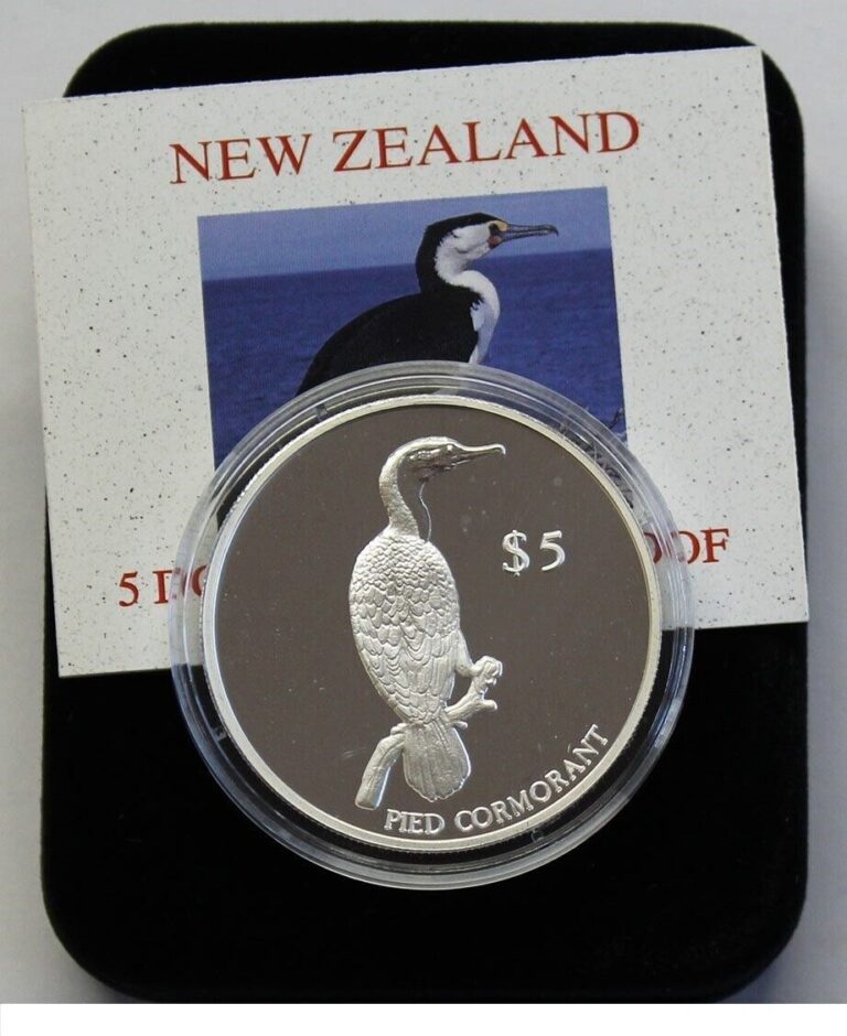 Read more about the article New Zealand -2000 – Silver Proof 5 Dollars Coin- Cormorant Bird !!!RARE