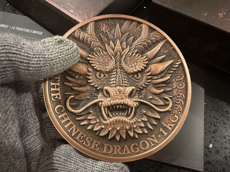 Read more about the article THE CHINESE DRAGON P. De Greef Édition Cuivre 2024 1 Kilo Copper Coin Benin