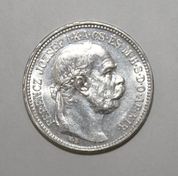 Read more about the article S5 – Hungary 1 Korona 1915-KB Brilliant Unc. Silver Coin – Franz Josef I ***Nice