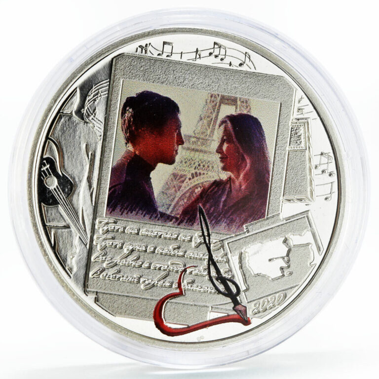 Read more about the article 2020 1000 Francs CFA Benin Vladimir Vysotskiy and Marina Vlady 999 Silver coin