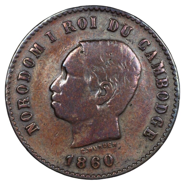 Read more about the article Cambodia – 5 centimes 1860 Norodom I – Bronze – Kahnt / Schön.6 – coin