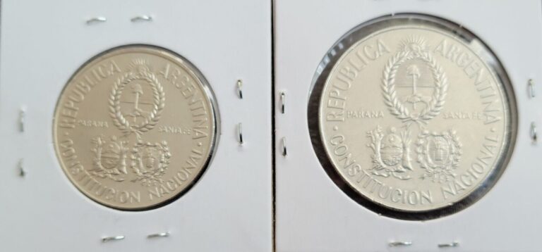 Read more about the article ARGENTINA 2 and 5 Pesos Coins COIN “1994 NATIONAL CONSTITUTION” Set of Two (2)