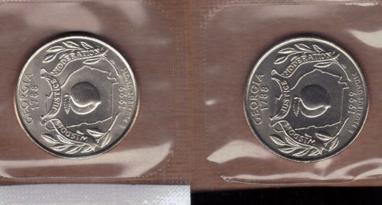 Read more about the article 1999-PandD Georgia Uncirculated States Quarters in Mint Cello (2 Coins)