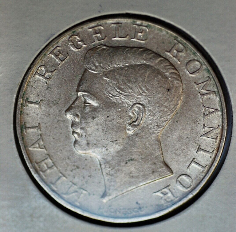 Read more about the article Romania 1941 250 Lei Silver Coin ” NIHIL SINE DEO” on Rim   AU.