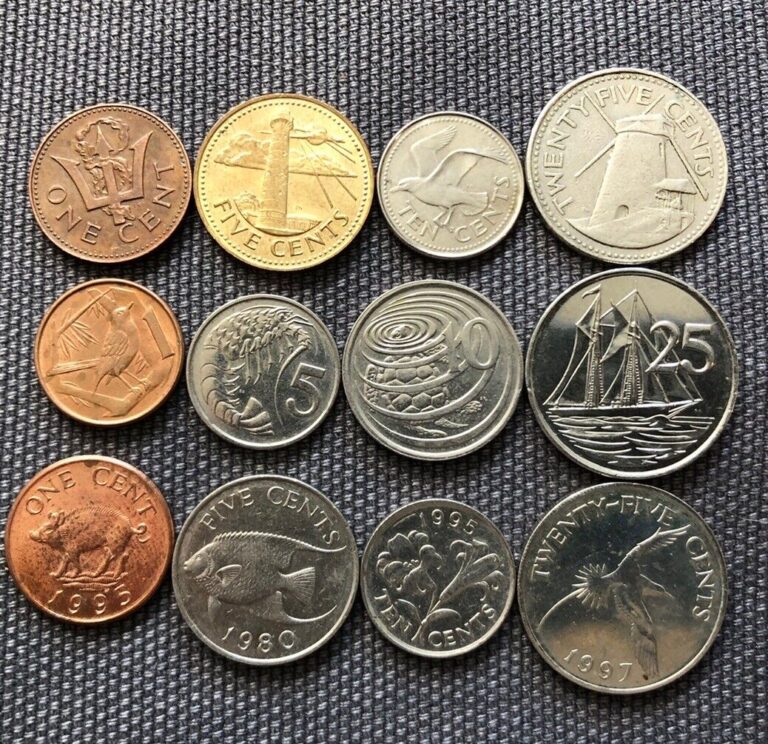 Read more about the article Barbados 🇧🇧 Bermuda 🇧🇲 Caymans  Lot Of 12  World Foreign Coins