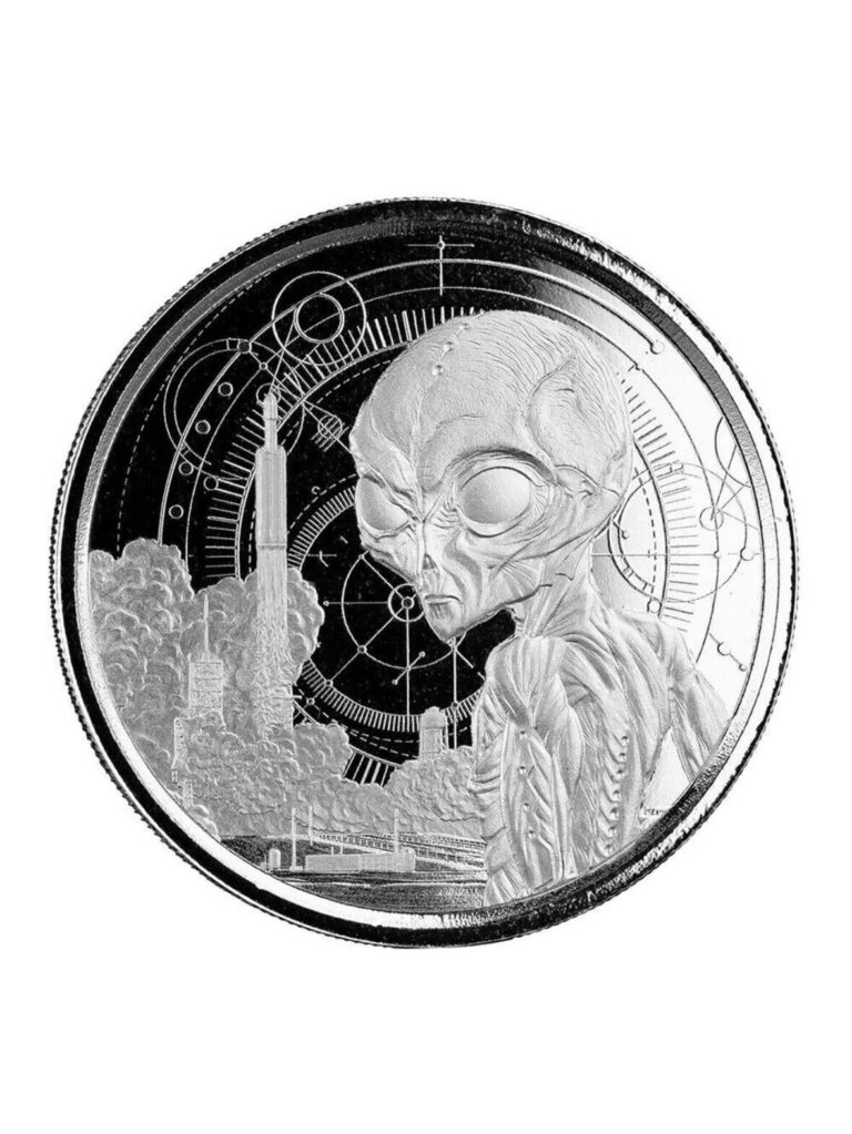 Read more about the article 2021 Ghana Alien Proof-like 1 oz .999 silver coin Scottsdale Mint- in capsule