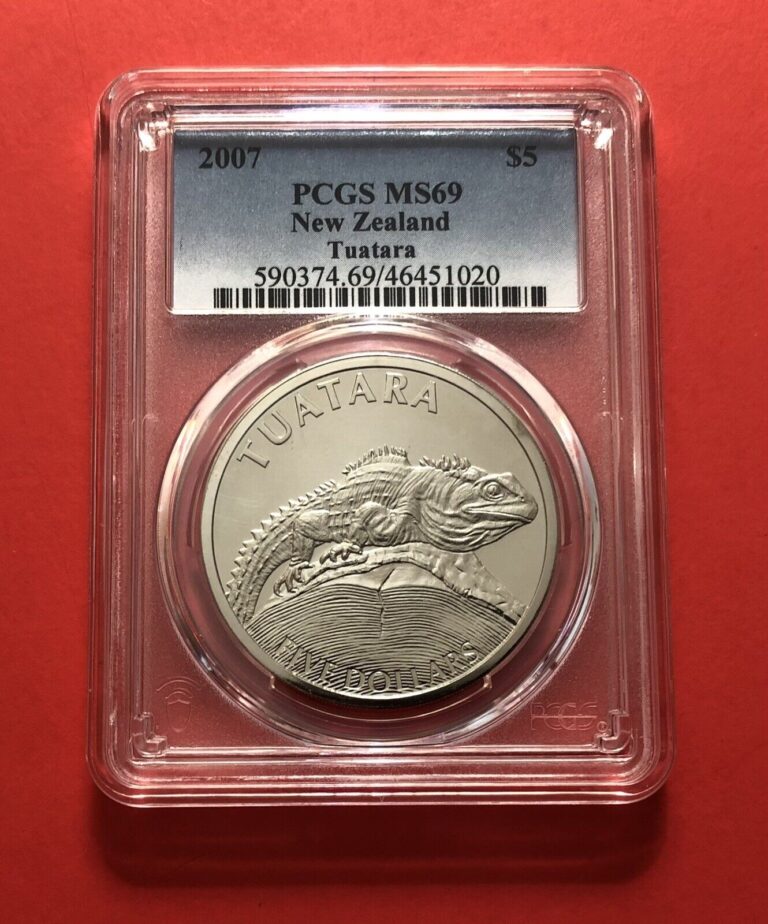 Read more about the article NEW ZEALAND -2007-UNCIRCULATED $5 COIN GRADED BY PCGS MS 69…GREAT COIN.