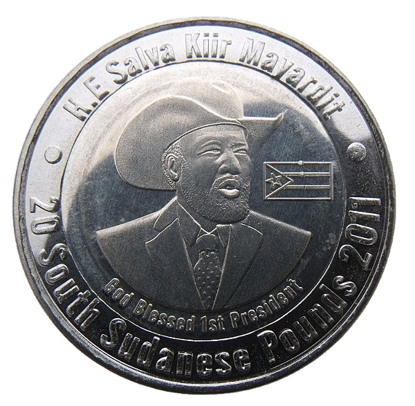 Read more about the article SOUTH SUDAN 20 POUNDS 2011 PRESIDENT MAYARDIT – WITH FLAG BIMETALLIC UNC