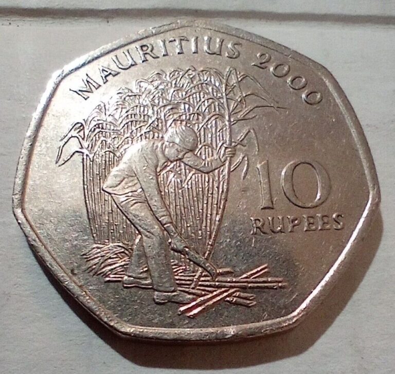 Read more about the article 10 Rupees 2000 Mauritius Coin Sir Seewoosagur Ramgoolam Sugar cane harvesting