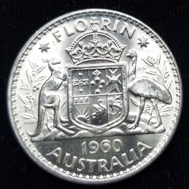 Read more about the article 1960 Australia Florin Silver Coin – Beautiful original BU Coin w/ natural Luster