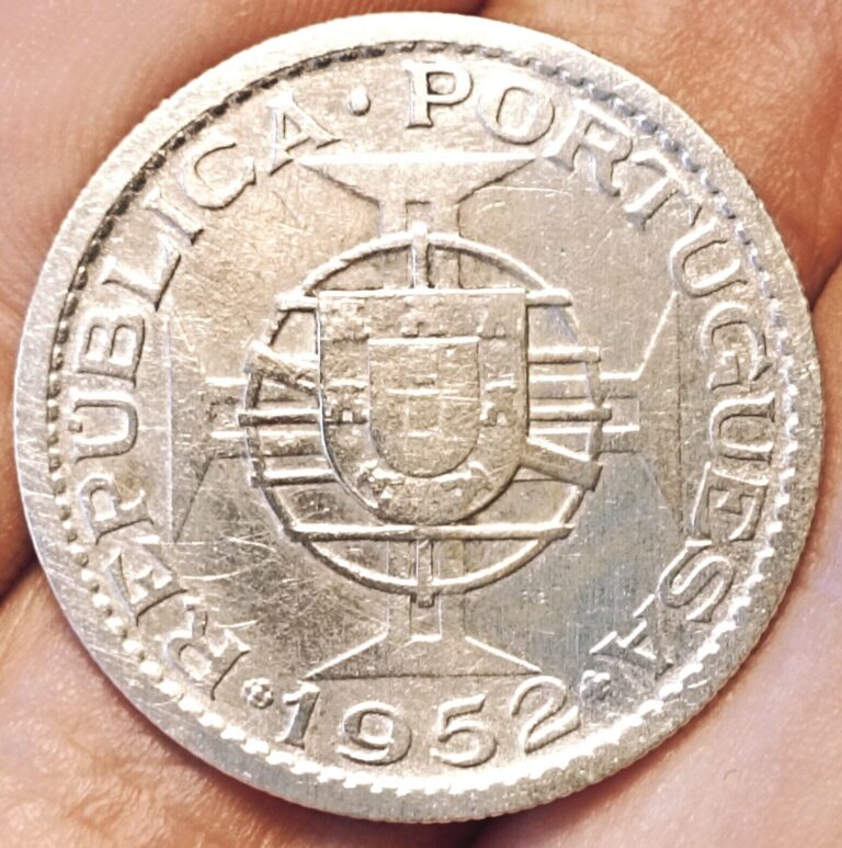 Read more about the article Portuguese Guinea Bissau 10 escudos 1952 coin (SILVER! SCARCE!)