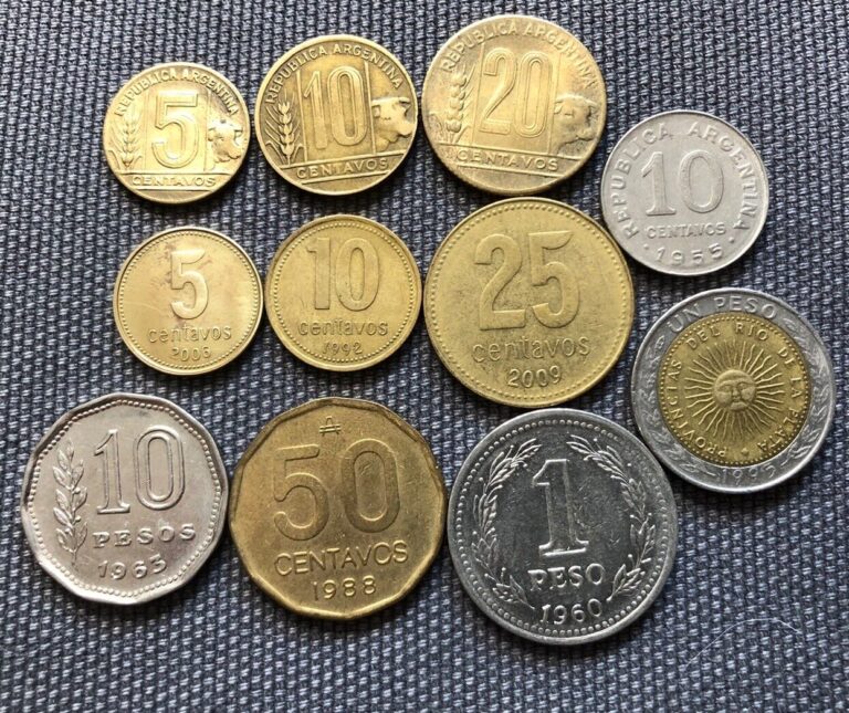 Read more about the article Argentina 🇦🇷 Lot Of 11  World Foreign Coins