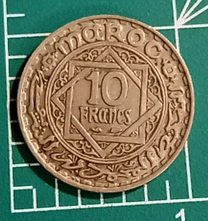 Read more about the article Morocco  10 Francs  AH1352 (1933) Y# 38   Mohammed V