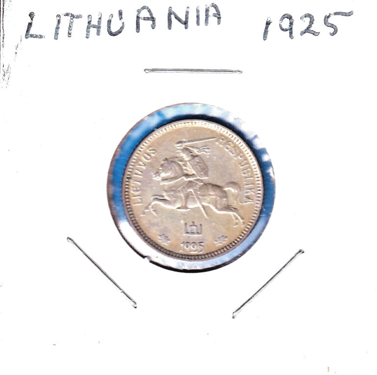 Read more about the article 1925 Lithuania 1 Litas (KM-75) .434 ASW Silver!!!  [one-year issue]