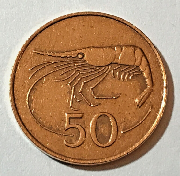 Read more about the article 1981 Iceland 50 aurar Coin Shrimp Dreki the Dragon Animal Wildlife Europe