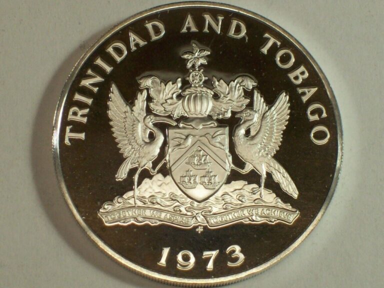 Read more about the article Silver 1973 Trinidad and Tobago 5 Dollars  KM#8   Gem Proof      SN5726