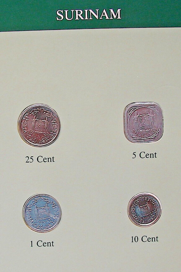 Read more about the article Surinam===Four (4) Uncirculated Coins–Circa 1979-80-85