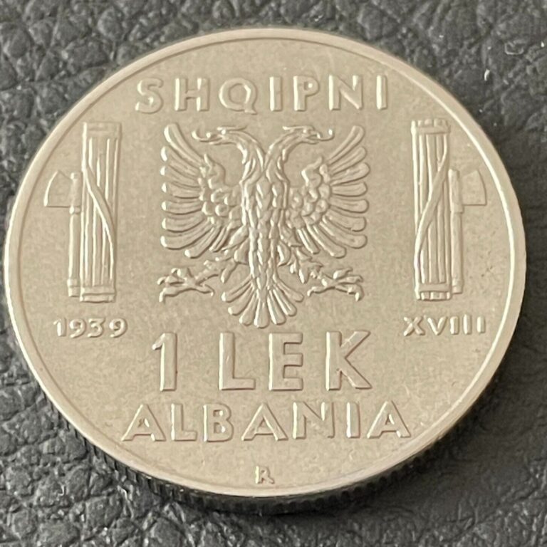 Read more about the article 1939 ALBANIA (ITALY OCCUPIED)  1 LEK Coin  VITTORIO EMANUELE III   Free S/H