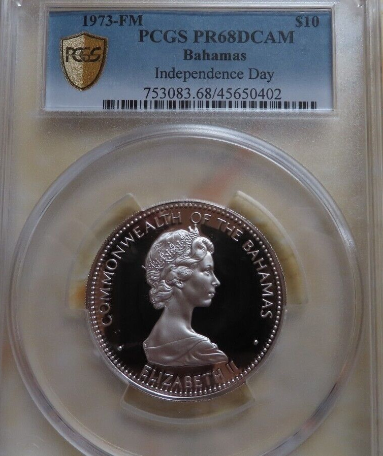 Read more about the article 1973 FM BAHAMAS $10 Santa Maria Independence Day 49 grams SILVER PCGS  PR PF 68