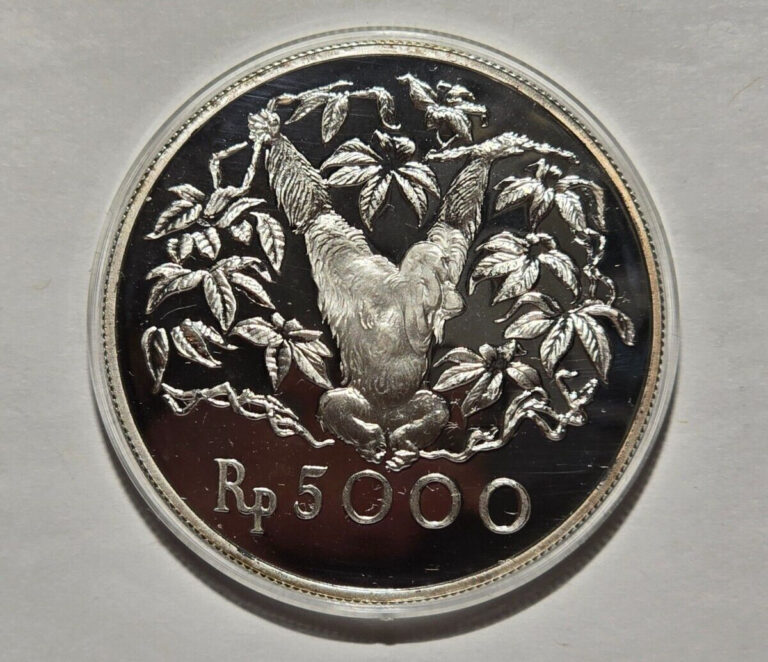 Read more about the article 1974 Indonesia 5000 Rupiah Orangutan Proof Minor Hazing