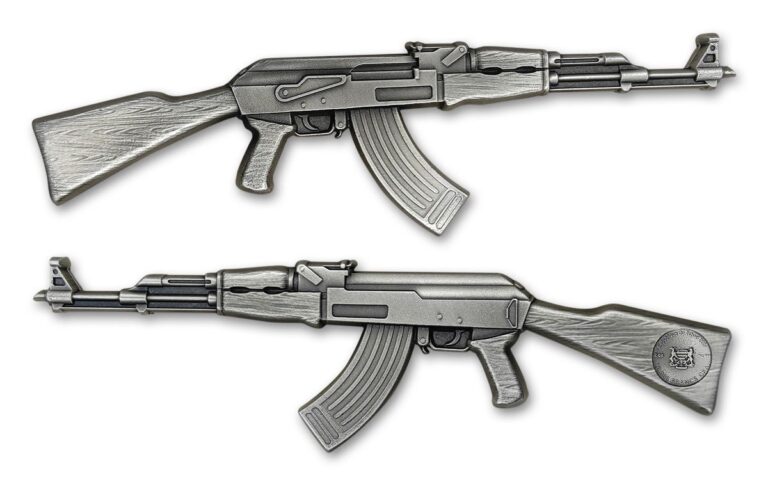 Read more about the article 2024 Chad 10 000 Francs 2-oz Silver AK-47 Rifle Antiqued Coin Presale