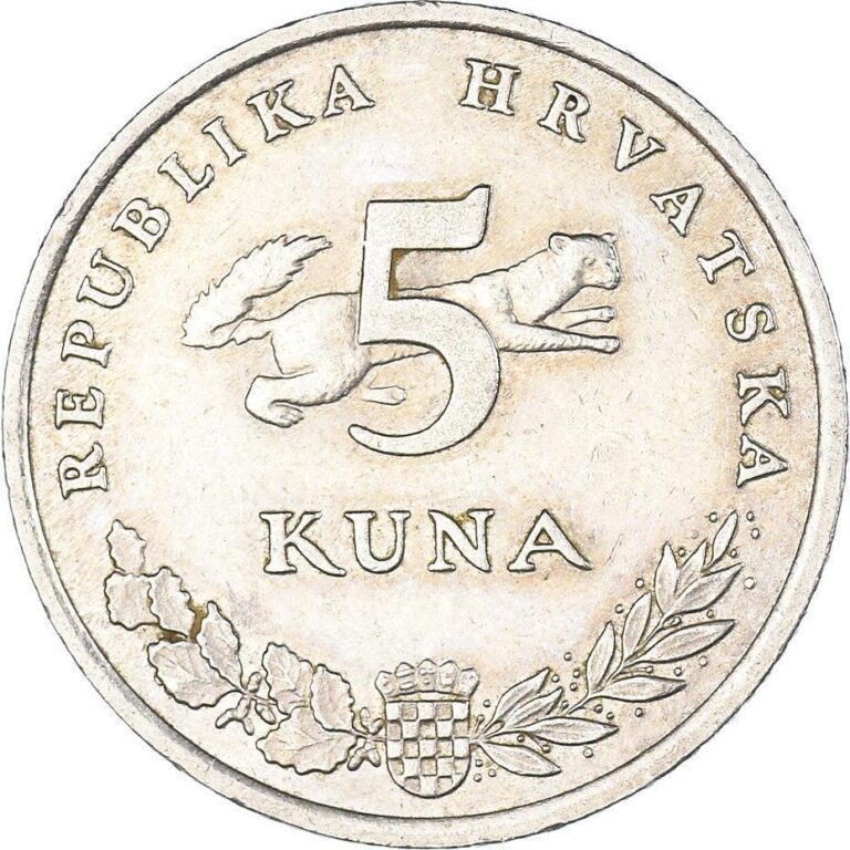 Read more about the article Croatian Coin Croatia 5 Kuna | Marten | Brown Bear | 1994 – 2020