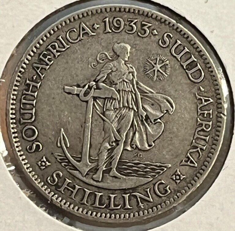 Read more about the article 1933 South Africa 1 Shilling Silver Coin  AU Stunning Vintage Silver  George V
