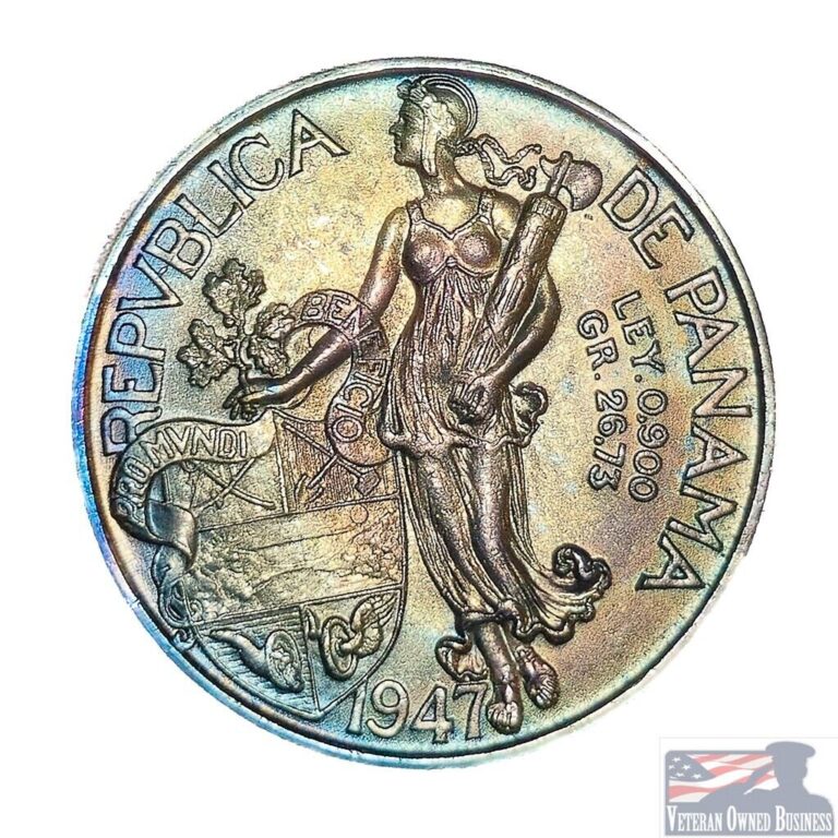 Read more about the article 1947 Panama 1 Balboa 90% SILVER GEM BU LIBERTY Rainbow Toned Coin MUST SEE VIDEO