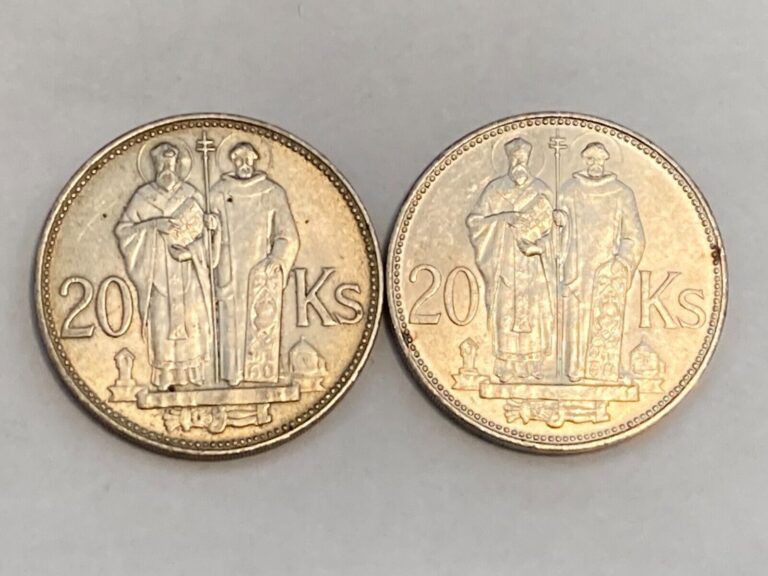 Read more about the article 2x Slovak 20 Korun Silver Coins: 1944 (World War Two Currency)