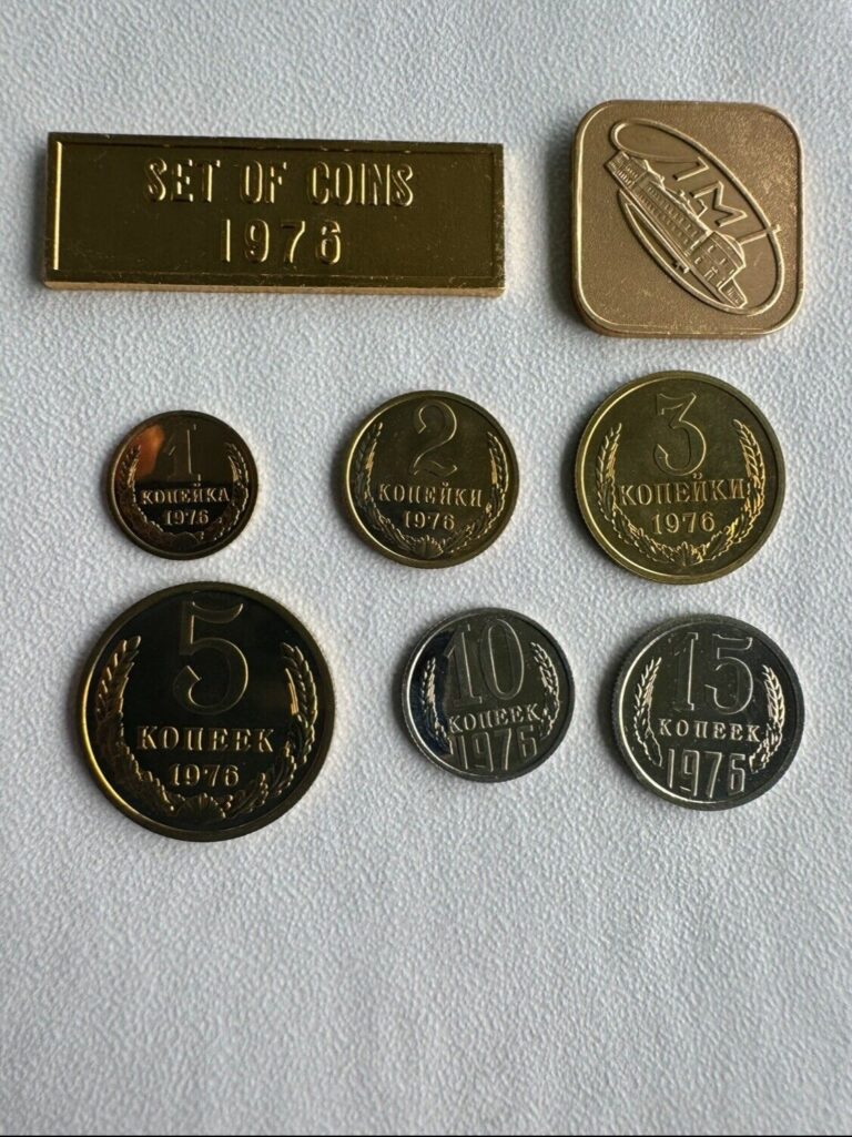 Read more about the article Russia 1976 6 Coins (2 Tokens) Proof Like Mint Set